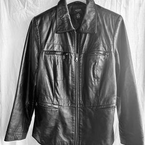 Alfani Women's Black Leather Jacket. Size 1X. EUC.